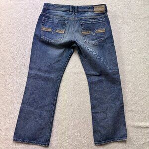 Diesel Zatiny Jeans Mens 36x30 Medium Wash Denim Bootcut Button Fly Designer